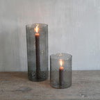 LEEFF Kerzenhalter/ Laterne Celine, grau, aus Glas