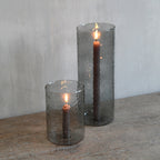 LEEFF Kerzenhalter/ Laterne Celine, grau, aus Glas