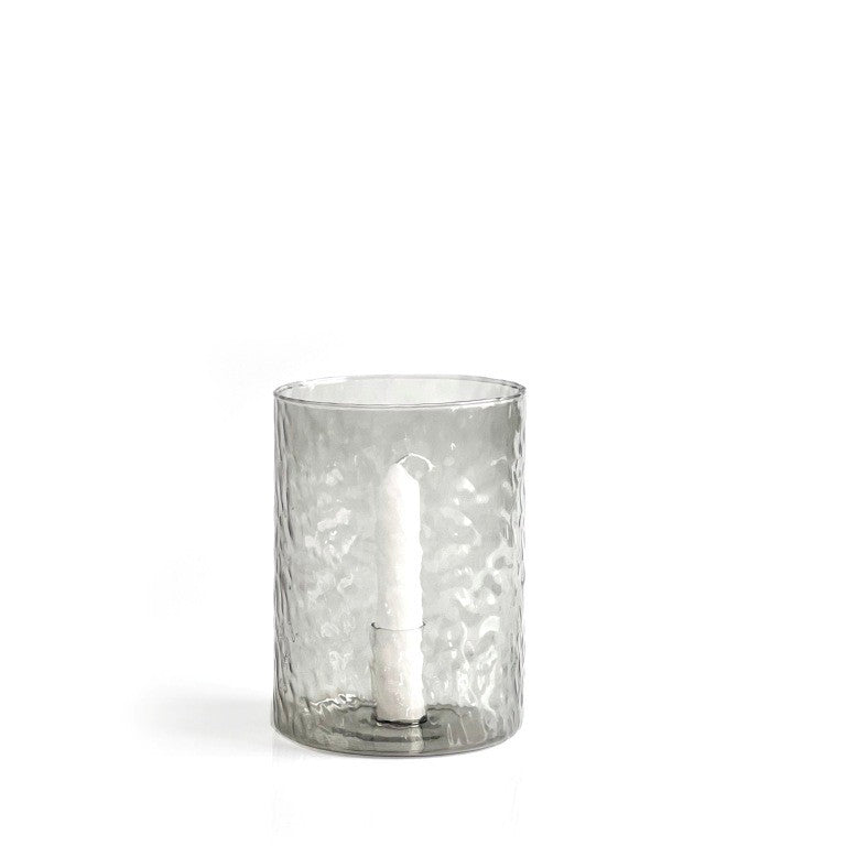 LEEFF Kerzenhalter/ Laterne Celine, grau, aus Glas
