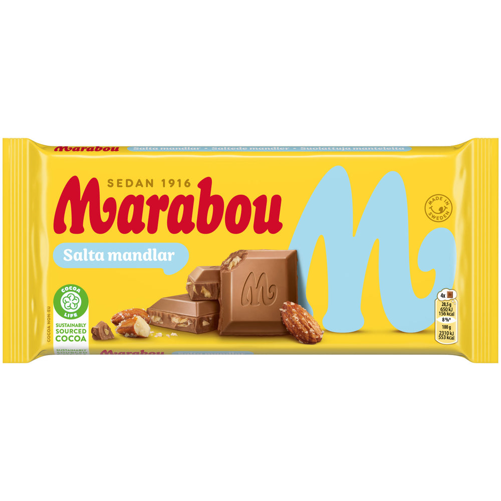 Marabou salta mandlar, 200g