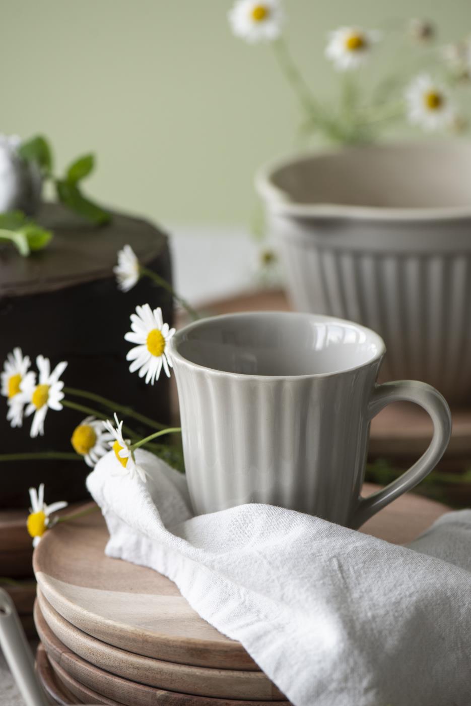 Ib Laursen "Mynte" Becher mit Rillen, Farbe latte