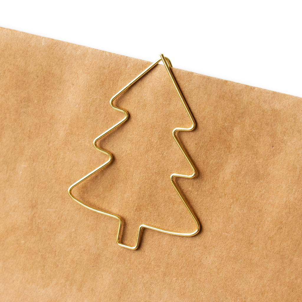 Geschenkklammer Tannenbaum – Gold | Groß