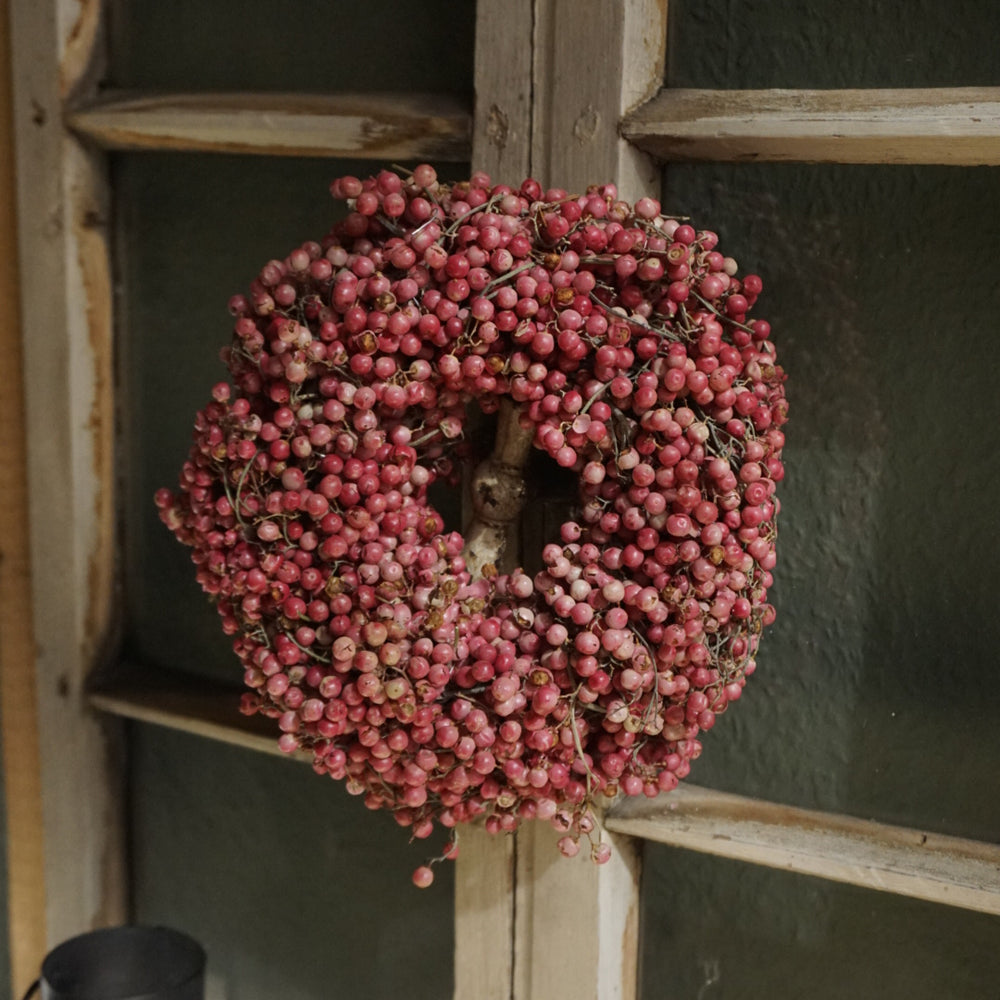 Pfefferbeerenkranz, Farbe rosa,  Ø12 cm