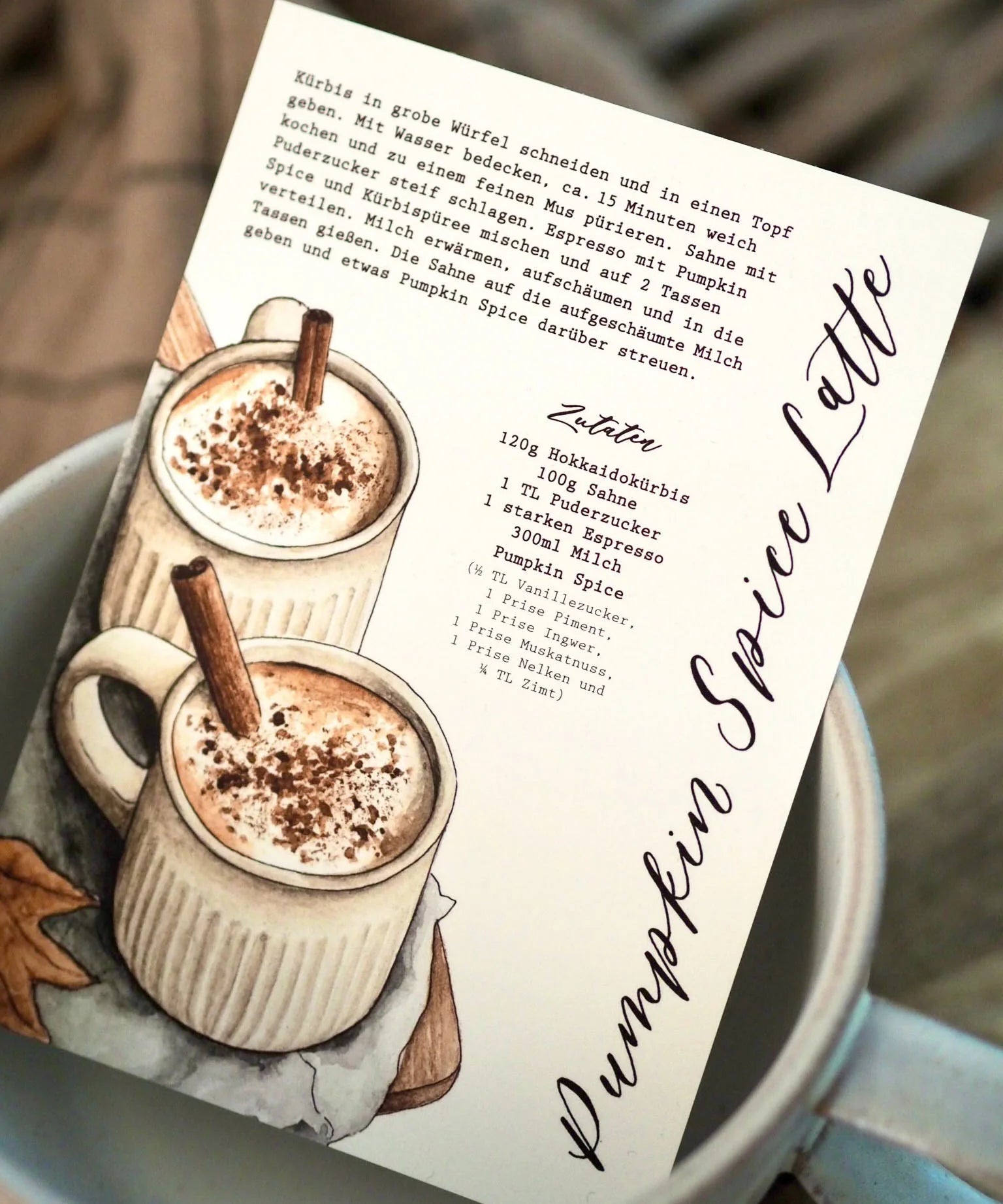 „Pumpkin Spice Latte“ Postkarte