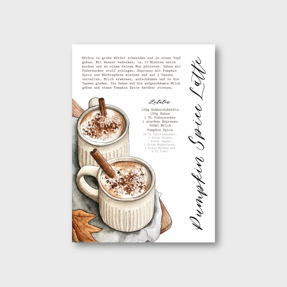 „Pumpkin Spice Latte“ Postkarte
