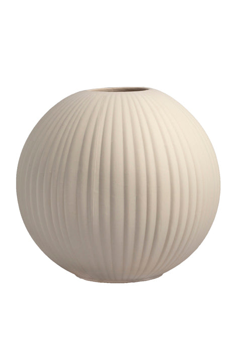 Storefactory große Keramikvase "Vena" D:22cm, beige