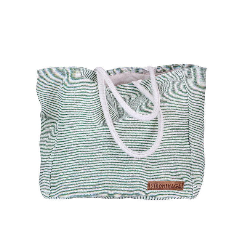 Strömshaga " Ester" Strandtasche Grün/Weiß