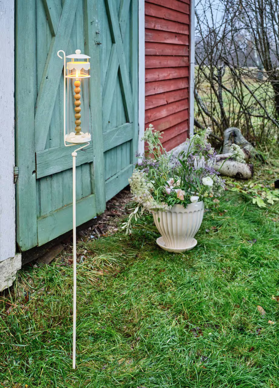 Strömshaga Lanterne mit Stick „Inga“ weiß