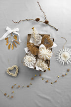 Stern zum hängen 3 versch. Farben (weiß, gold, beige) 10,5cm