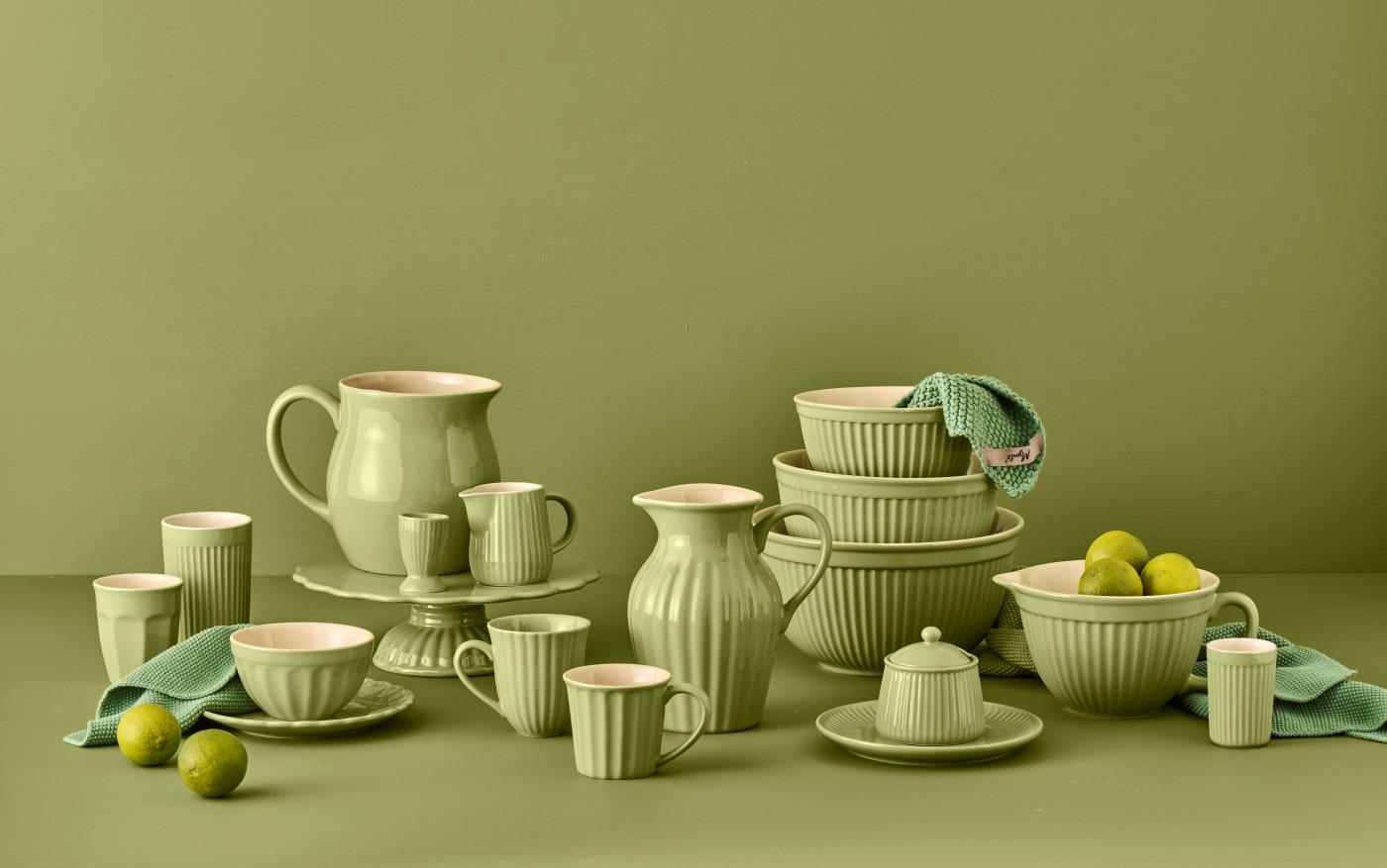 Ib Laursen Mynte Tasse mit Rillen, Farbe Wasabi