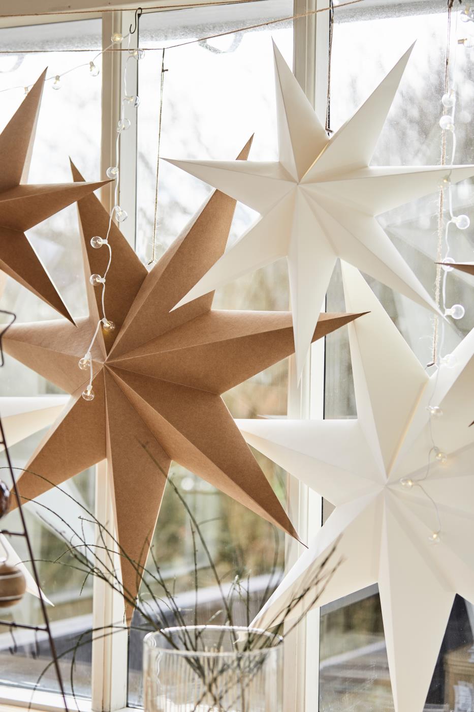 Ib Laursen Stella Papierstern Natur – 60 cm Weihnachtsstern