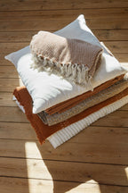 Ib Laursen Kissenhülle Sari rostrot handbestickt 60x40cm