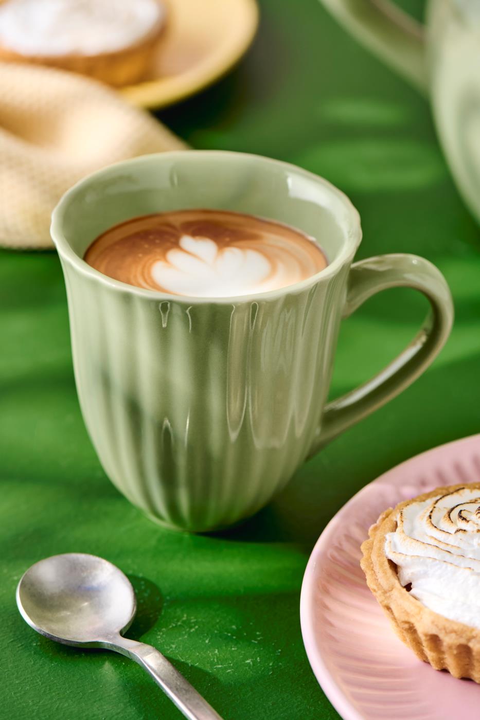 Ib Laursen Mynte Tasse mit Rillen, Farbe Wasabi