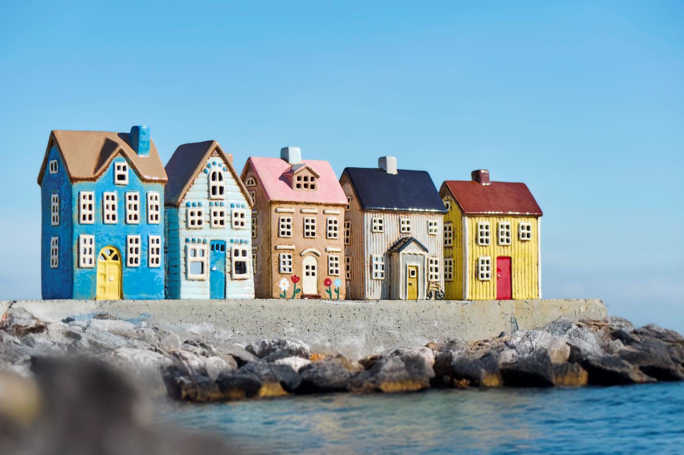 Ib Laursen Haus für Teelicht "Visby" - Fahrrad vorne schwarzes Dach