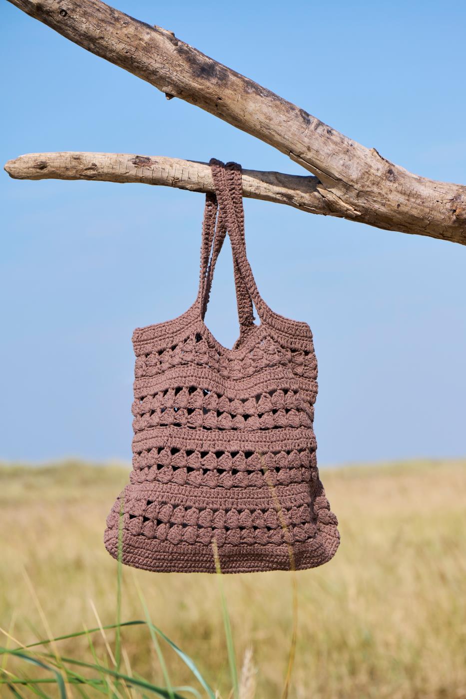 Ib Laursen gehäkelte Tasche braun