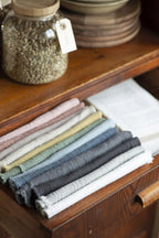 Ib Laursen Stoffserviette doppelt gewebt, historical blue/ dunkelblau