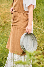Ib Laursen Schürze mit Tasche cognac