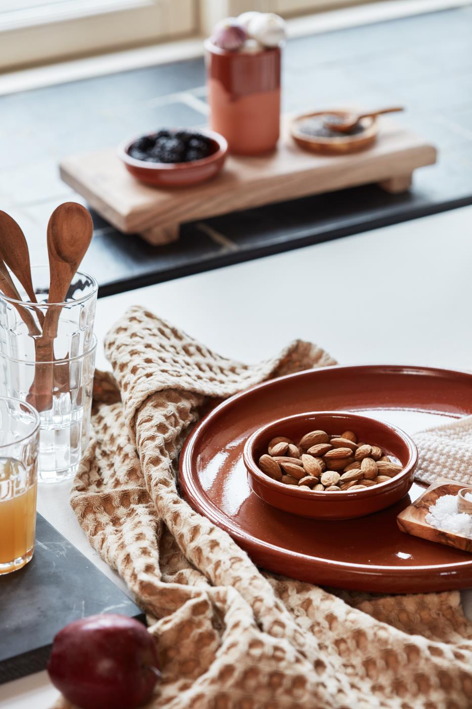 Ib Laursen Geschirrtuch Waffelmuster Cognac