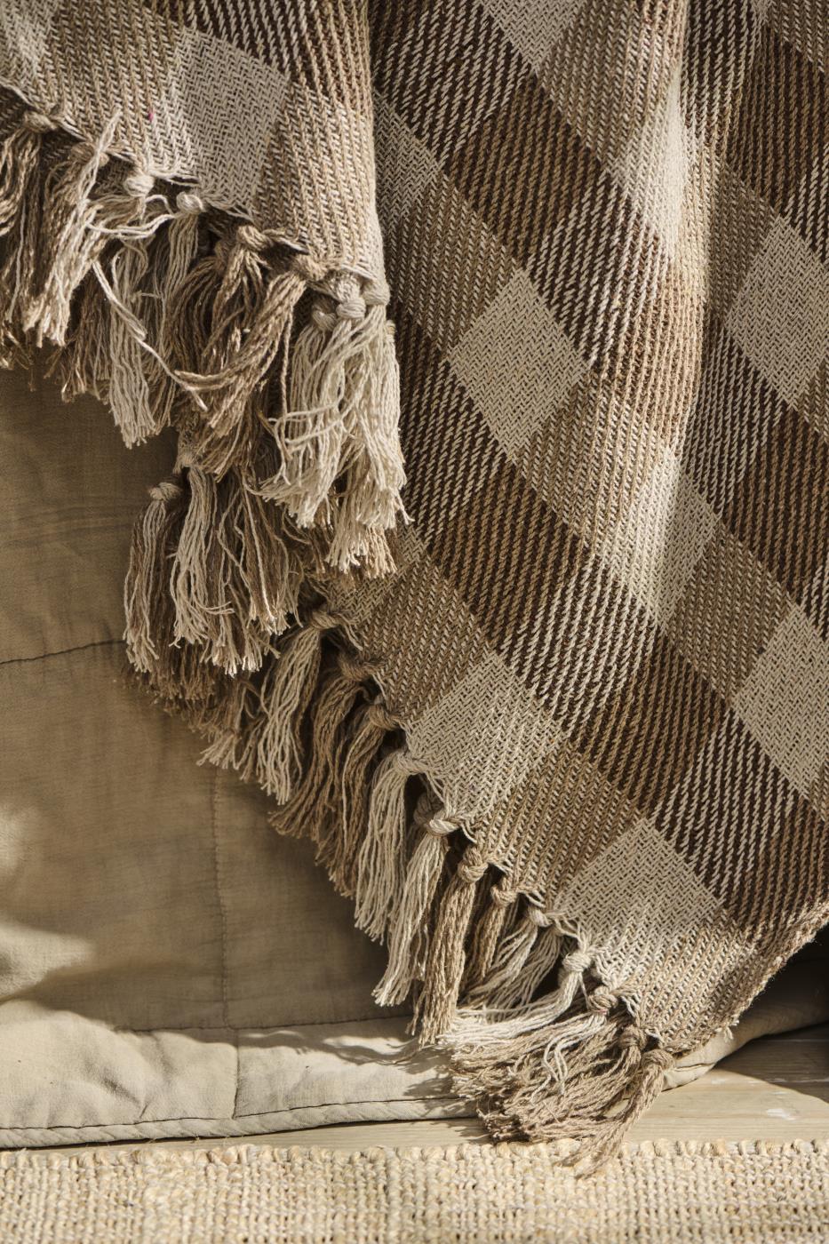 Ib Laursen Plaid natur/beige/braune Karos