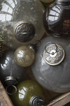 Ib Laursen Weihnachtskugel pebbled Glas mocca