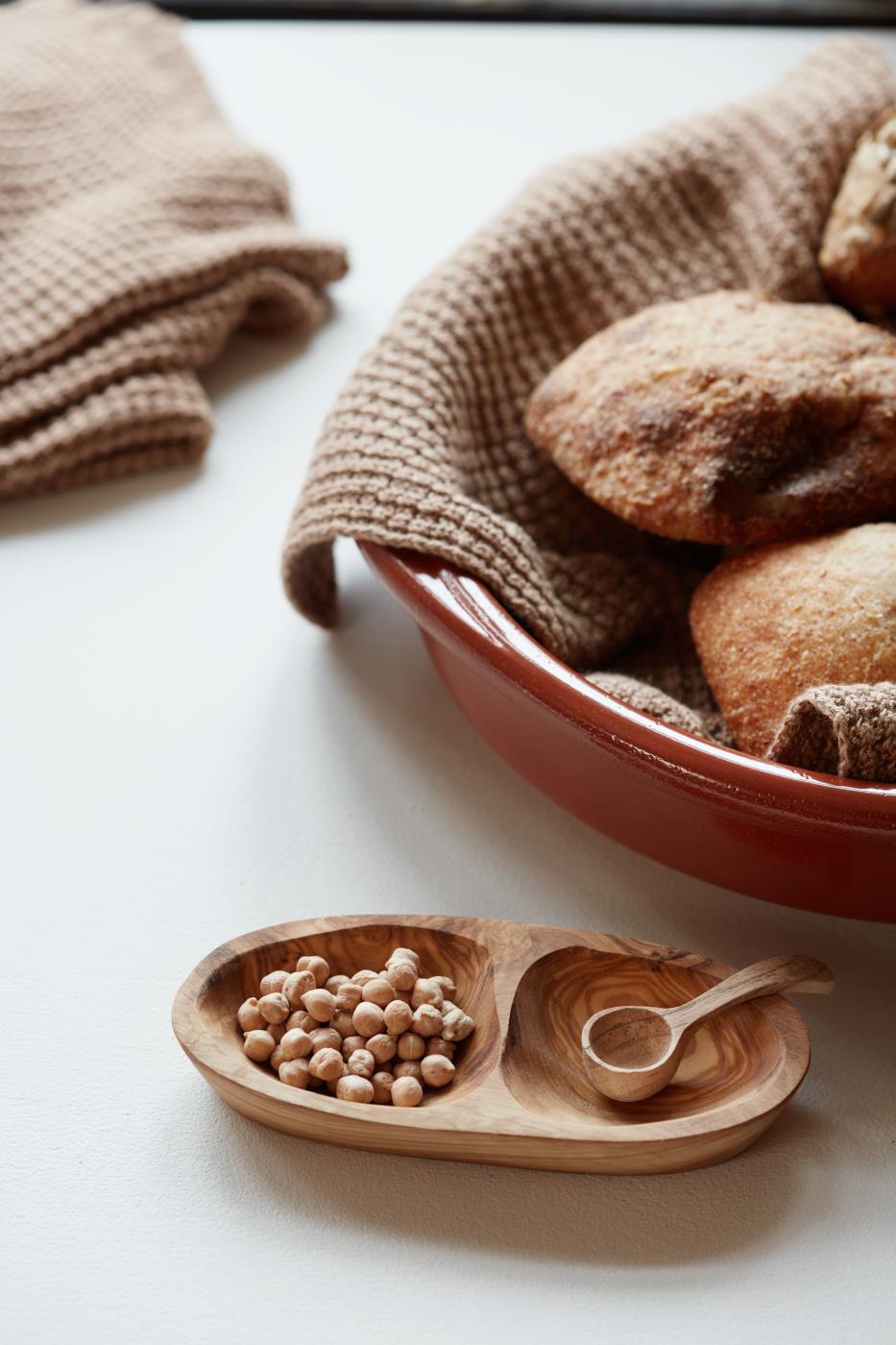 Ib Laursen Handtuch Mynte neu - gestrickt, erdbraun