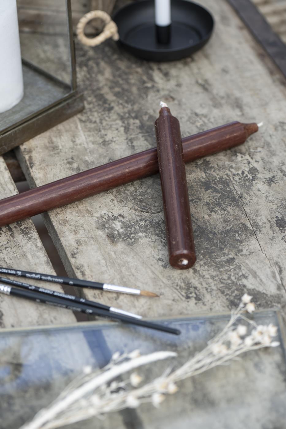 5er Set Stabkerze chocolate rustikal Ø:2,2 H:18