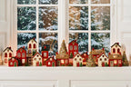 Ib Laursen Haus für Teelicht Stillenat - rotes Dach und Tannenbaum vor dem Haus