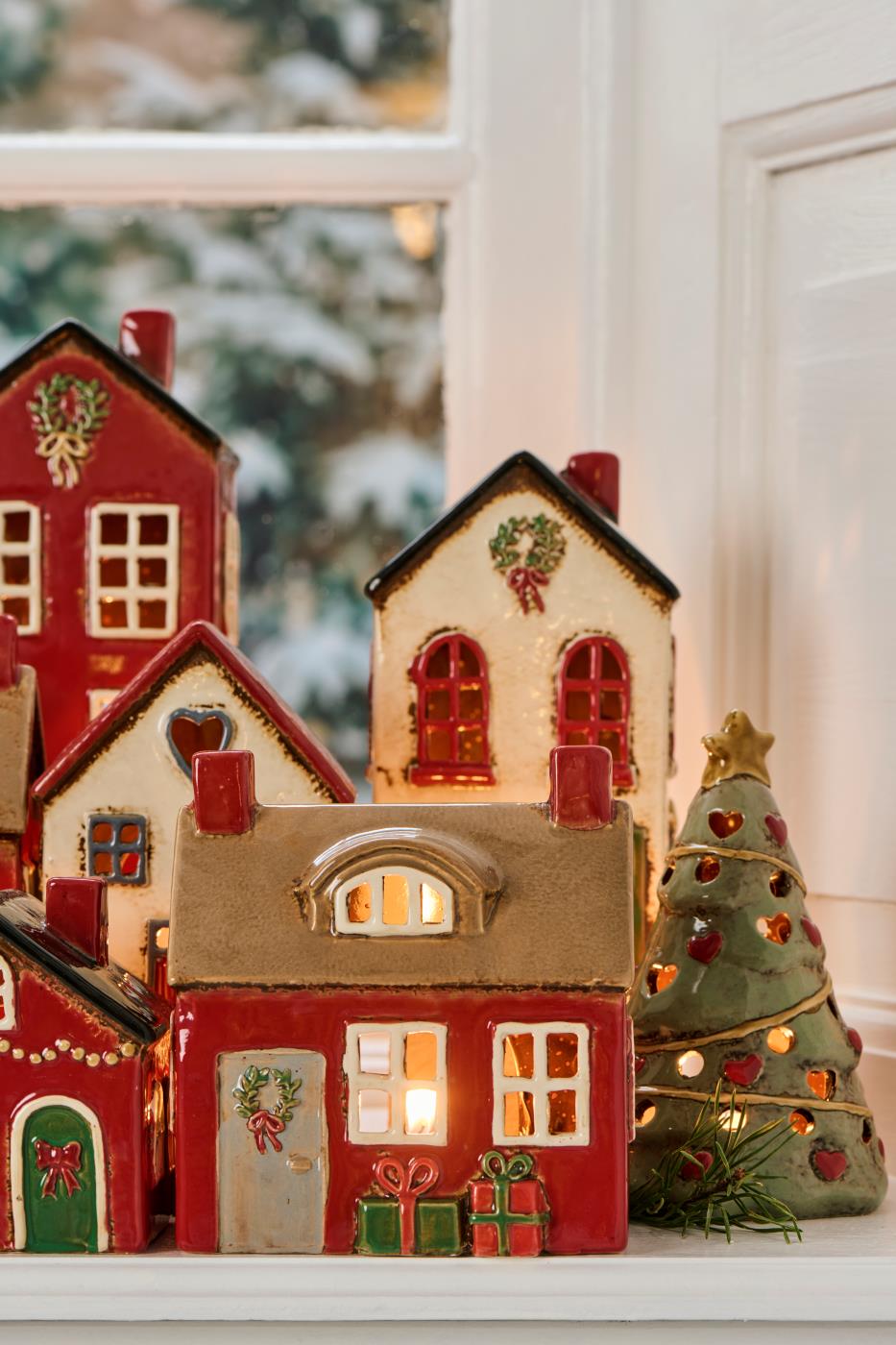 Ib Laursen Haus für Teelicht Stillenat rot - Türkranz und Geschenke