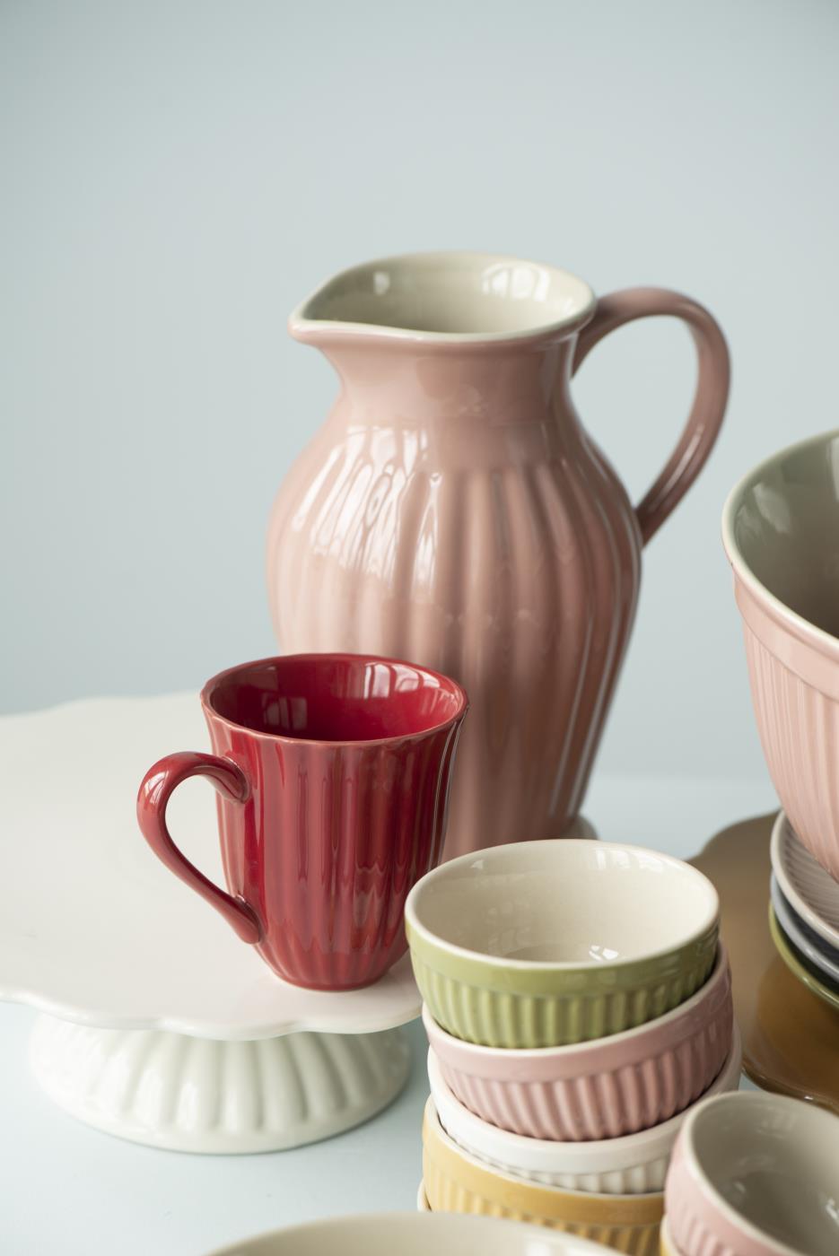 Ib Laursen – Tasse mit Rillen, Mynte Strawberry
