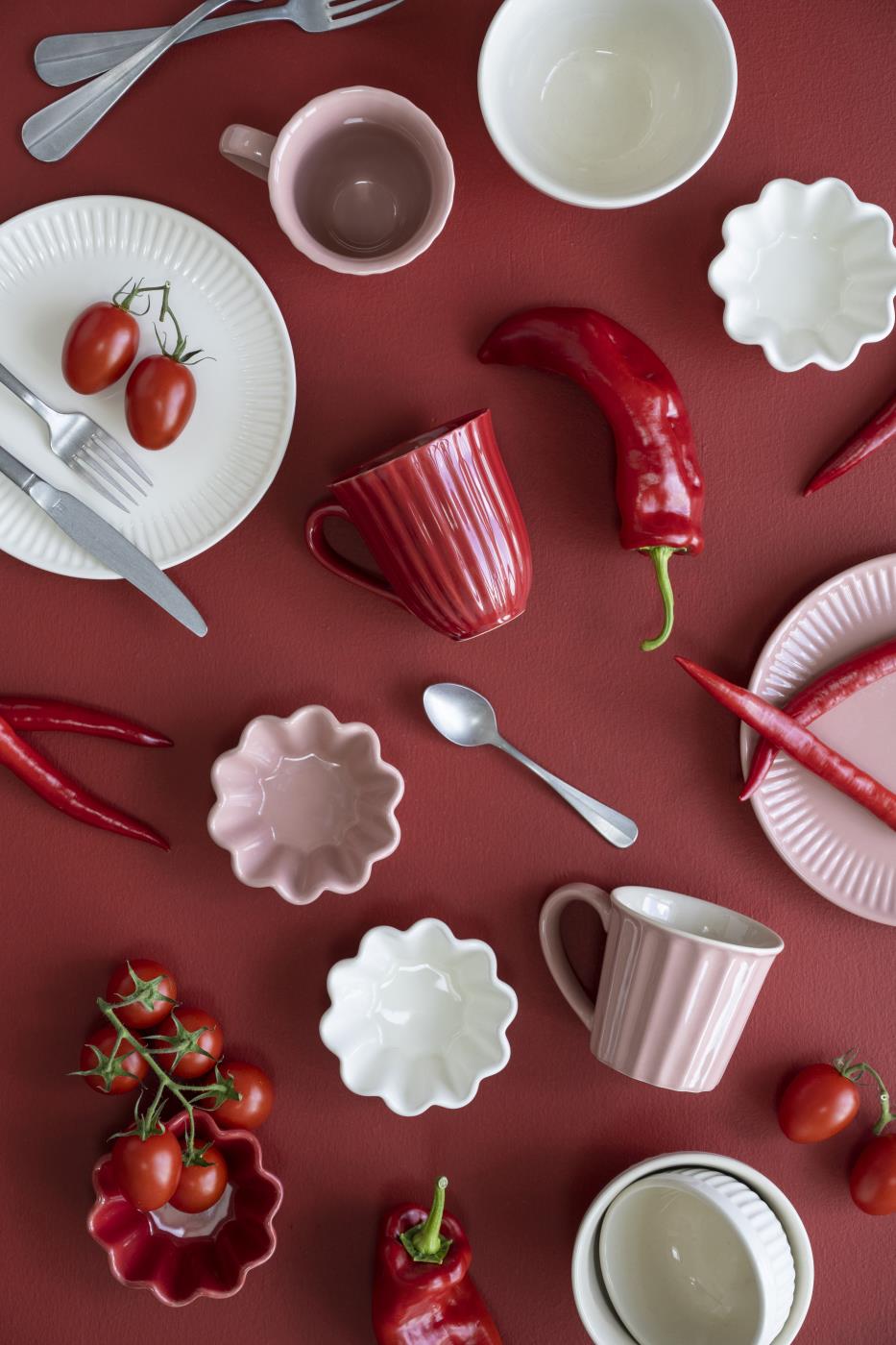 Ib Laursen – Tasse mit Rillen, Mynte Strawberry