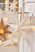 Ib Laursen Stern zum hängen mit Lochmuster 7-seitig weiß Stella