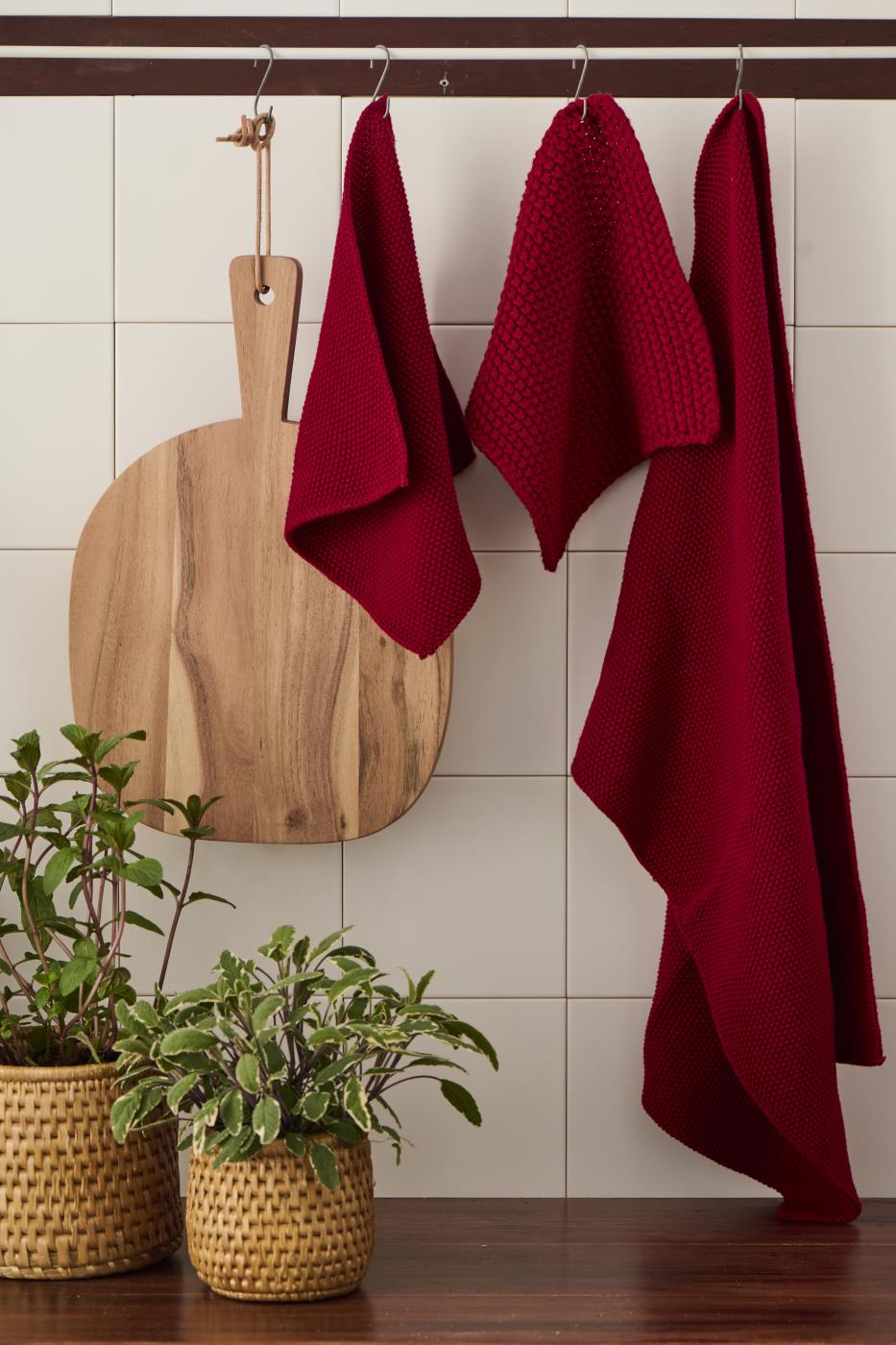 Ib Laursen Handtuch Mynte Strawberry gestrickt