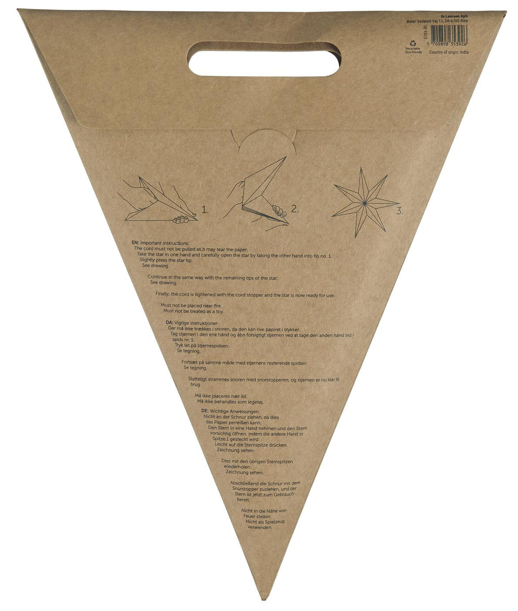Ib Laursen Stella Papierstern Natur – 60 cm Weihnachtsstern