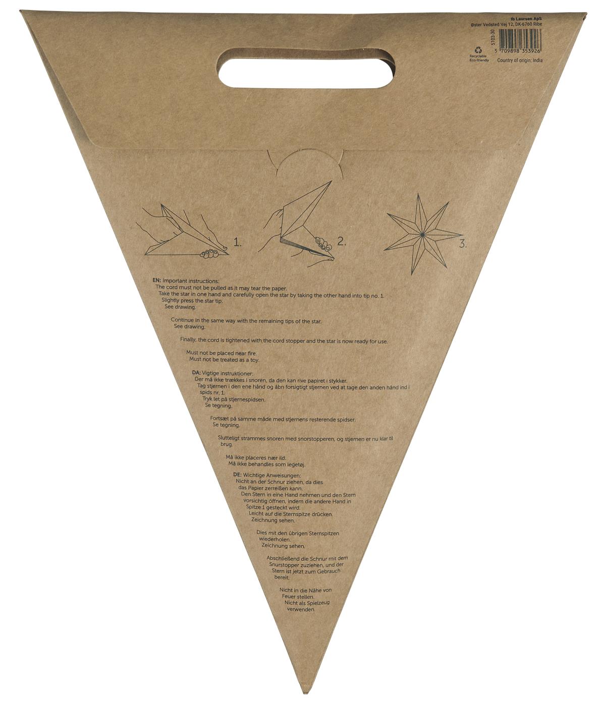 Ib Laursen Stella Papierstern Natur – 60 cm Weihnachtsstern