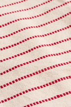Ib Laursen Kissenbezug Holly natur mit roten eingewebten Streifen, 50 x 50 cm