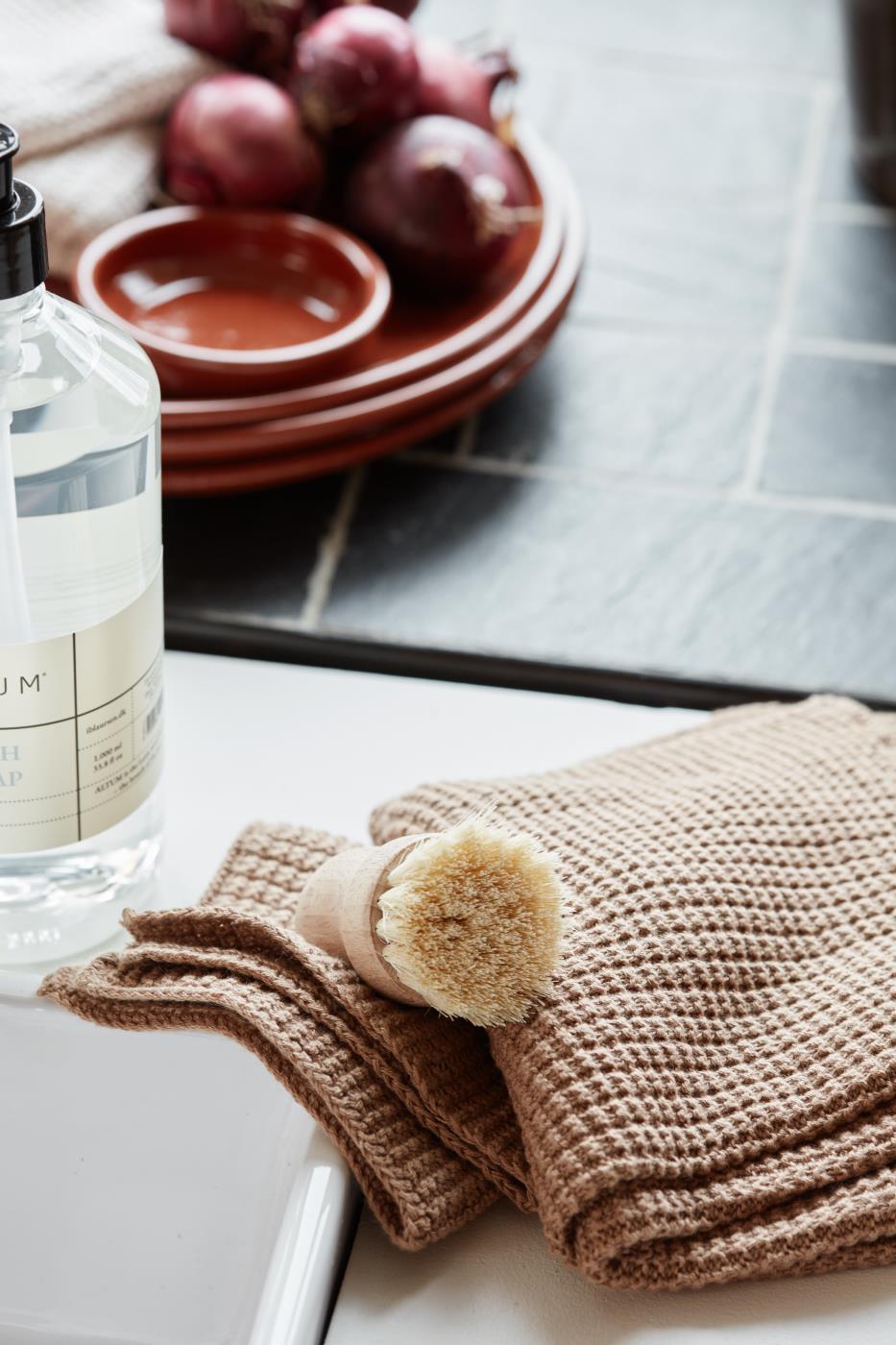 Ib Laursen Handtuch Mynte neu - gestrickt, erdbraun