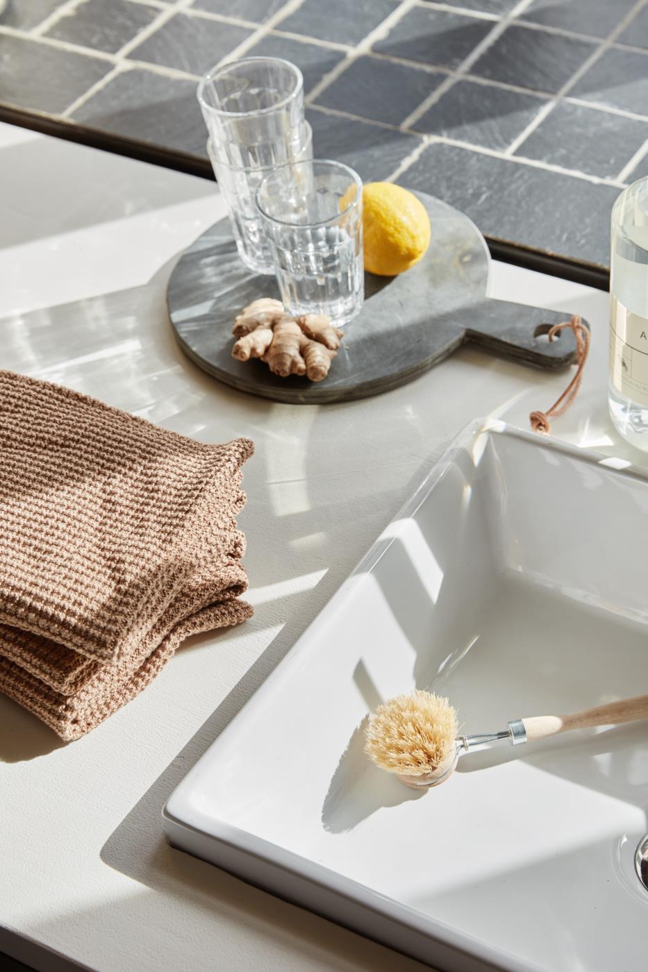 Ib Laursen Handtuch Braun gestrickt – Baumwolle 40 × 60 cm