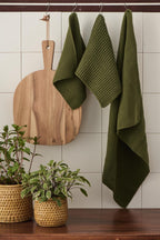 Ib Laursen Topflappen Mynte olive gestrickt