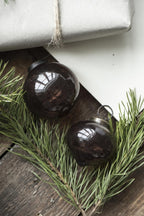 Ib Laursen Weihnachtskugel pebbled Glas mocca