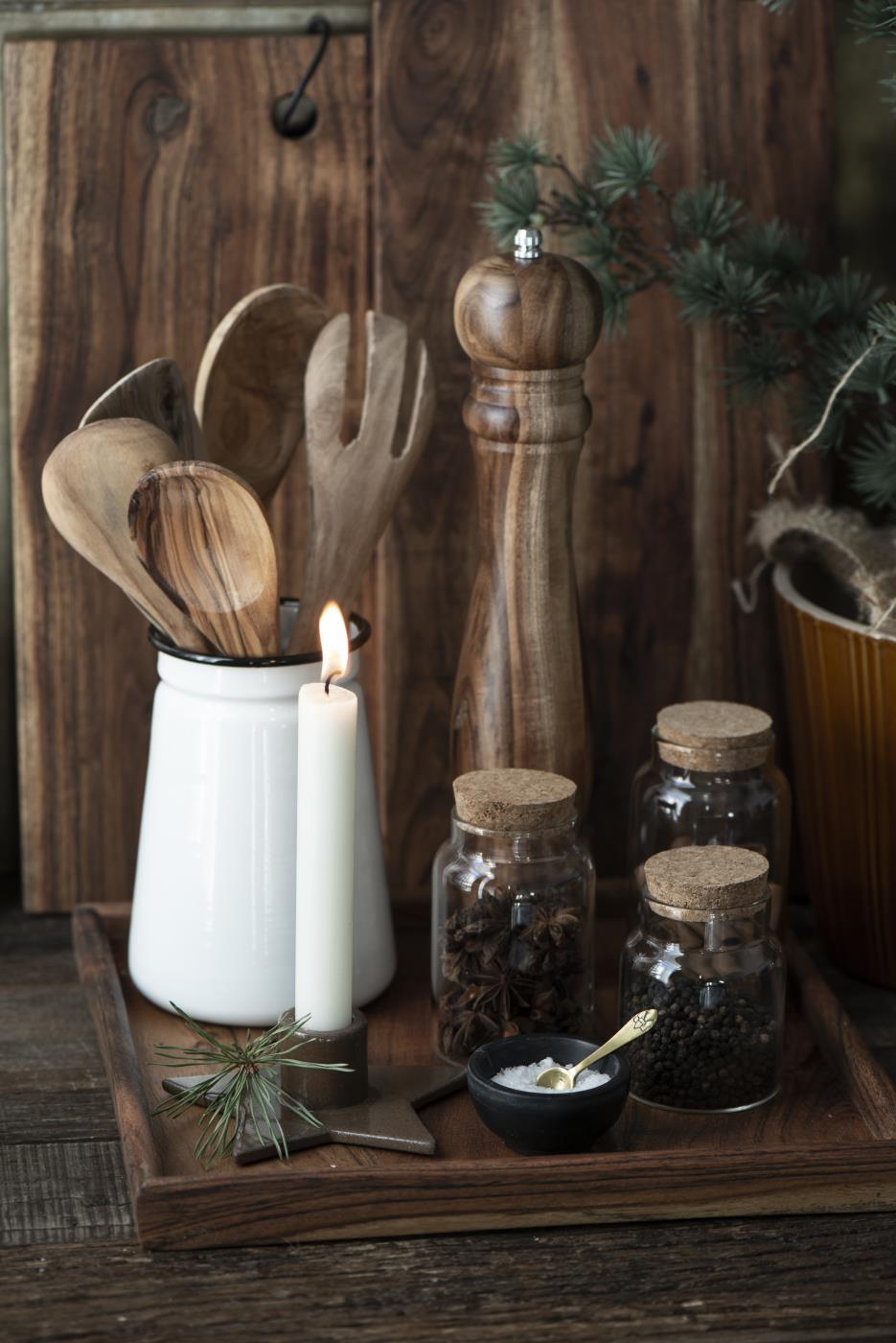 Ib Laursen Emaille Vase weiß