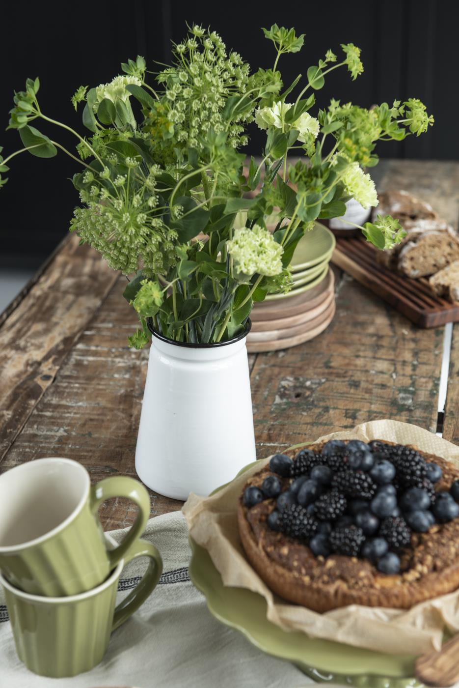 Ib Laursen Emaille Vase weiß