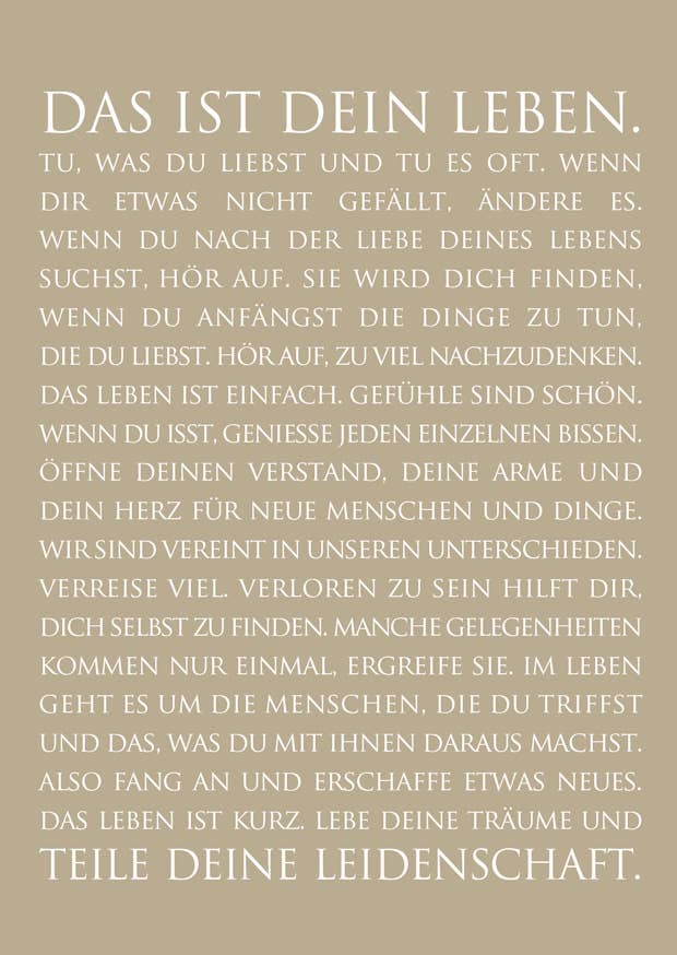 Postkarte "Das ist Dein Leben…"