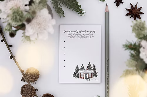 Verblühmeinnicht Notizblock - Weihnachtsglücksrezept