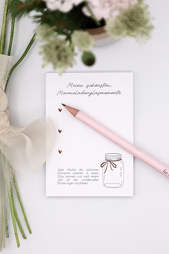 Verblühmeinnicht Notizblock - Marmeladenglasmomente