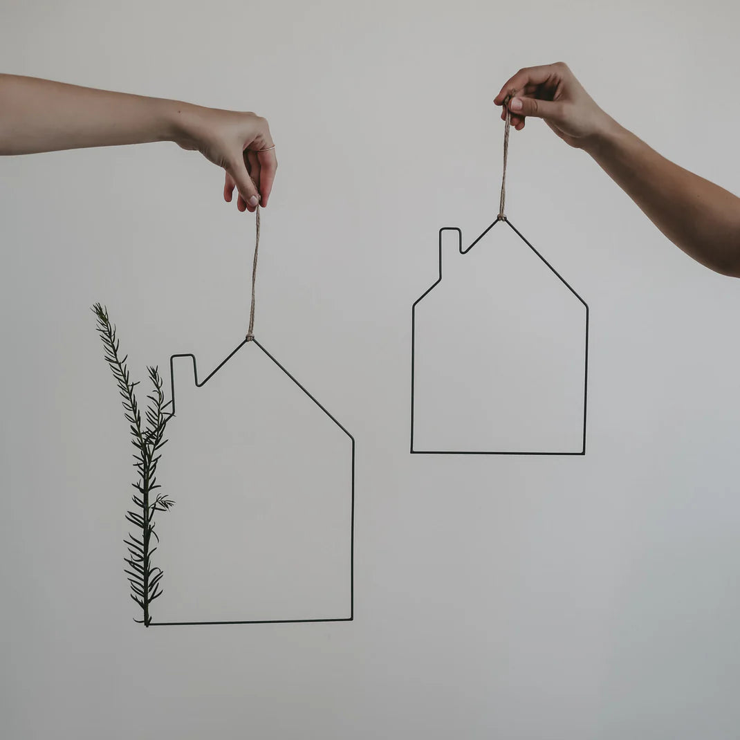 Eulenschnitt Metallkranz Haus 2er Set