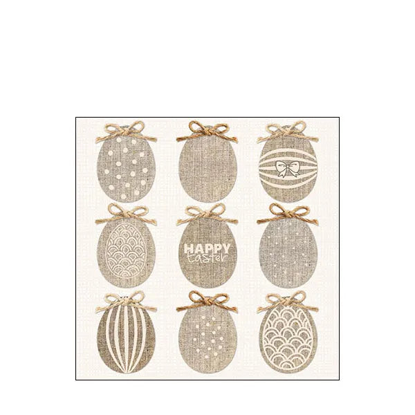 Ambiente Servietten Ostereier Natur "Happy Easter"