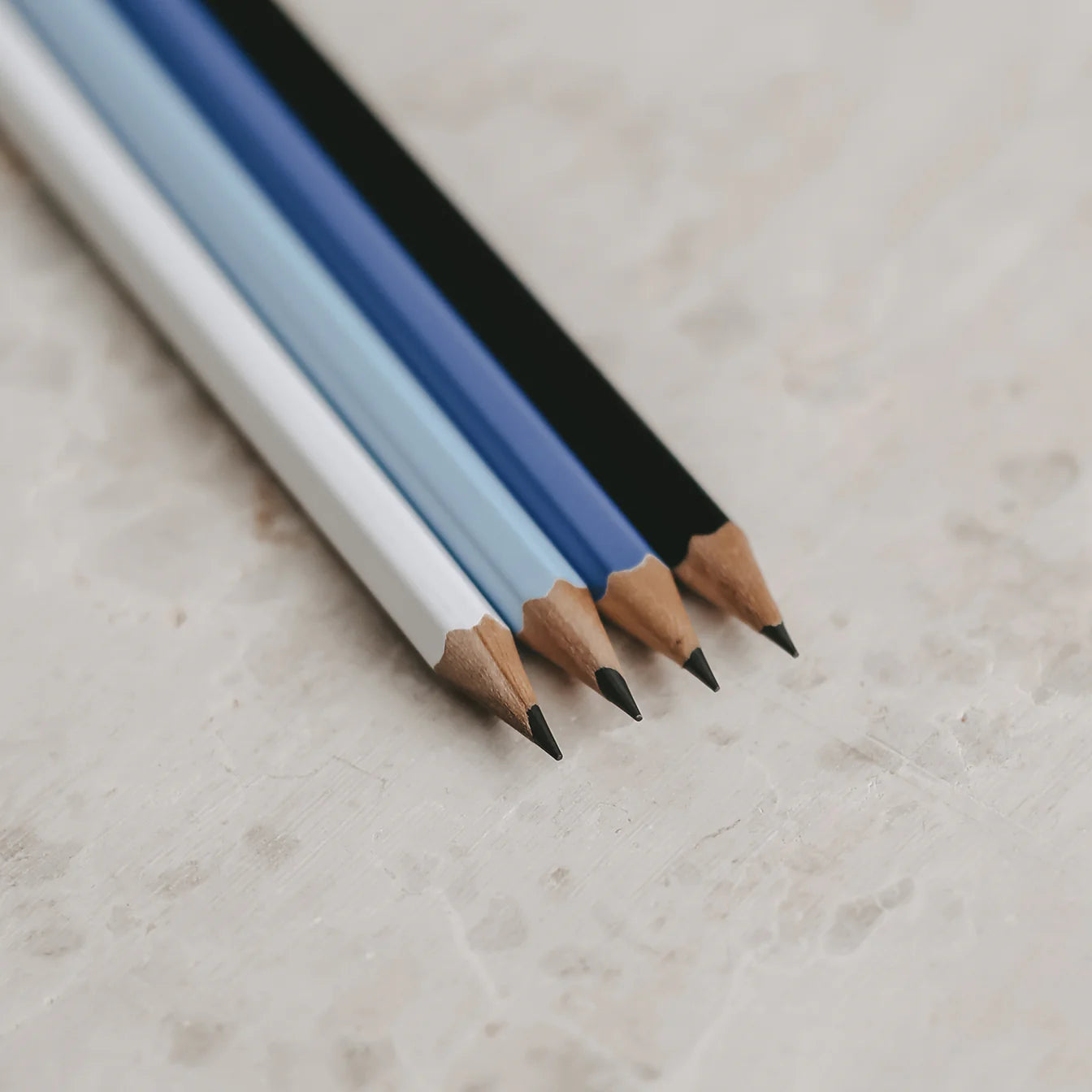 Eulenschnitt Bleistift Set blau 4er Set
