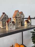 Haus 2 aus Keramik, braun/Beige cinnamon
