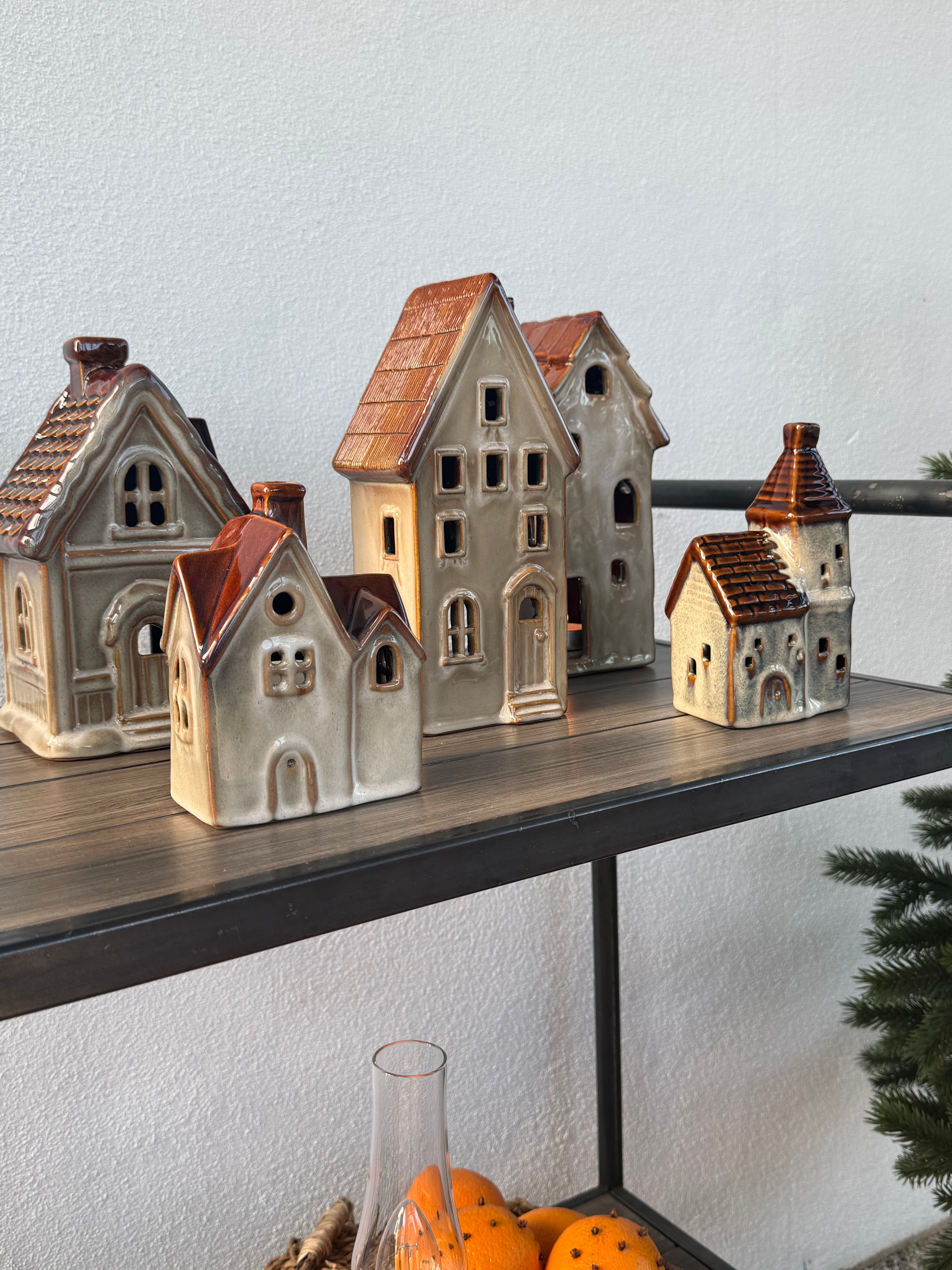 Haus 2 aus Keramik, braun/Beige cinnamon