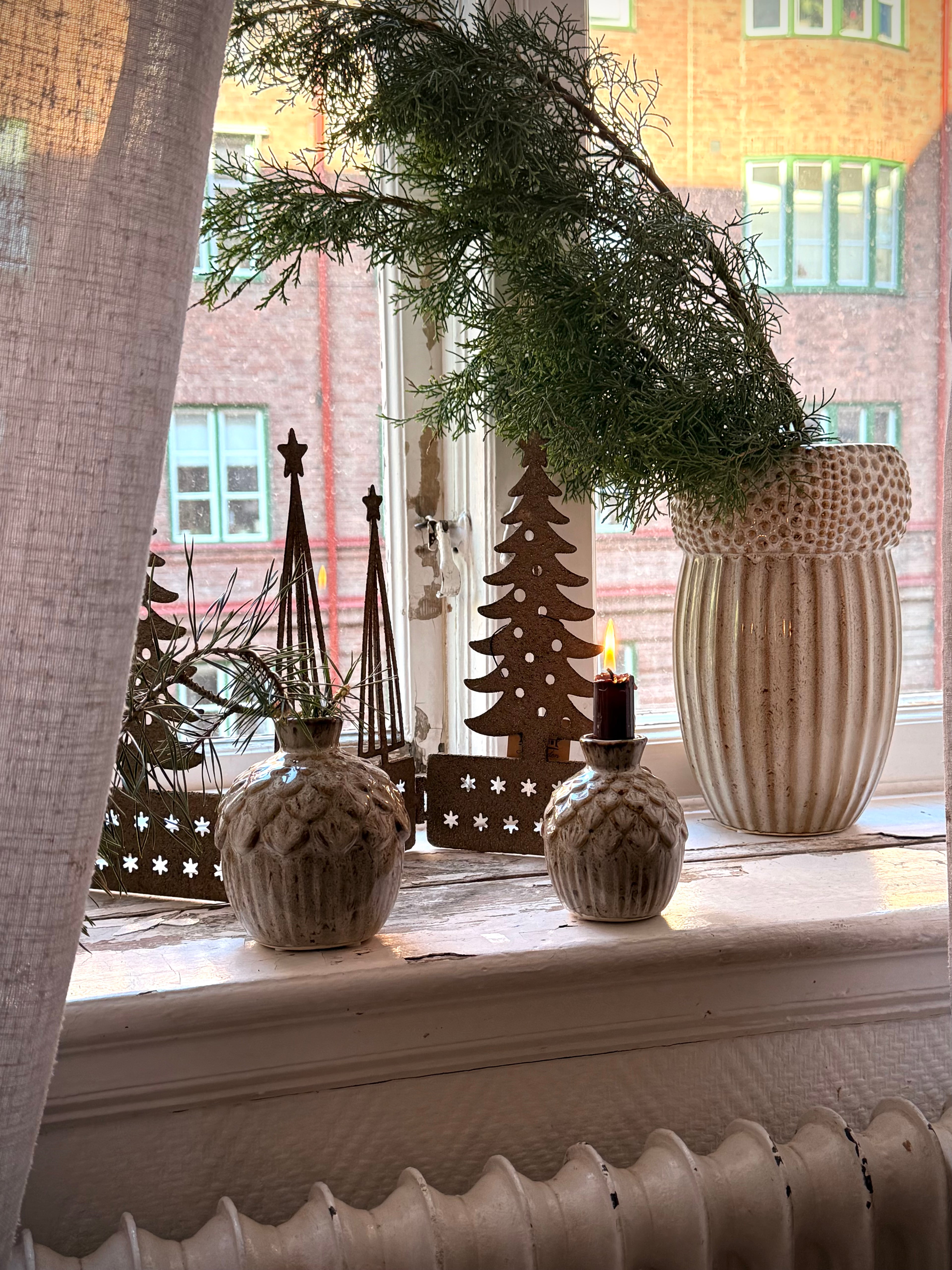 Vase Pinje S, braun/beige